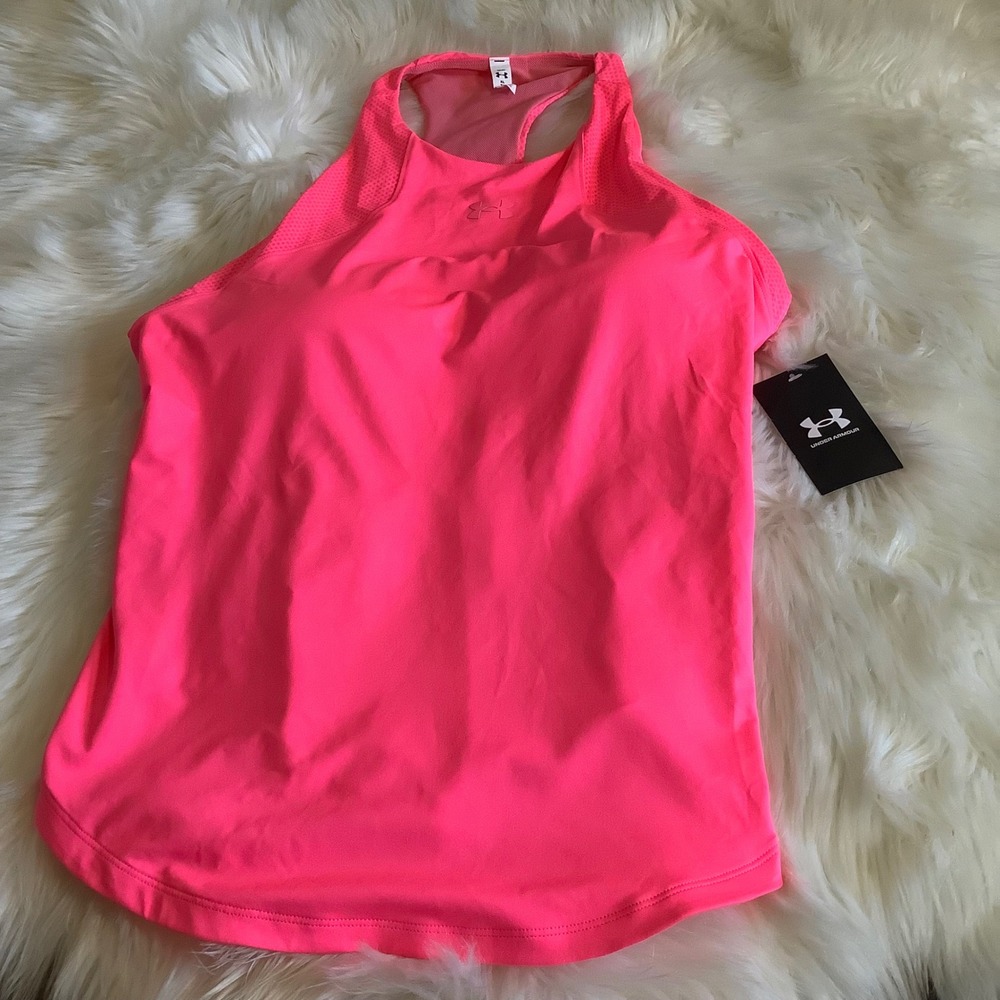 Under Armour Armour Sport 2-in-1 Built n Bra Tank Neon Pink HeatGear XL 1356299 - Picture 16 of 16